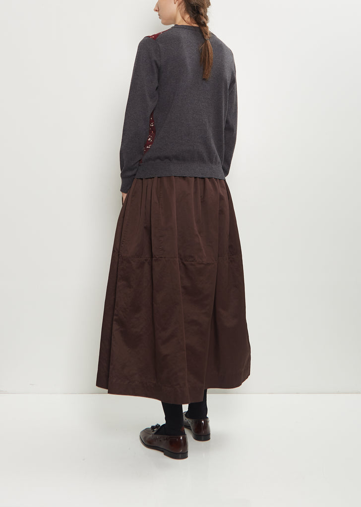 Sock Cotton Wool Knit Cardigan — Wine