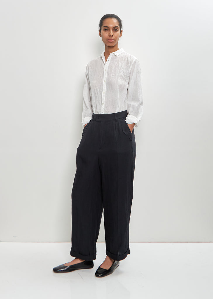 Linen Cotton Canvas Center Crease Pants