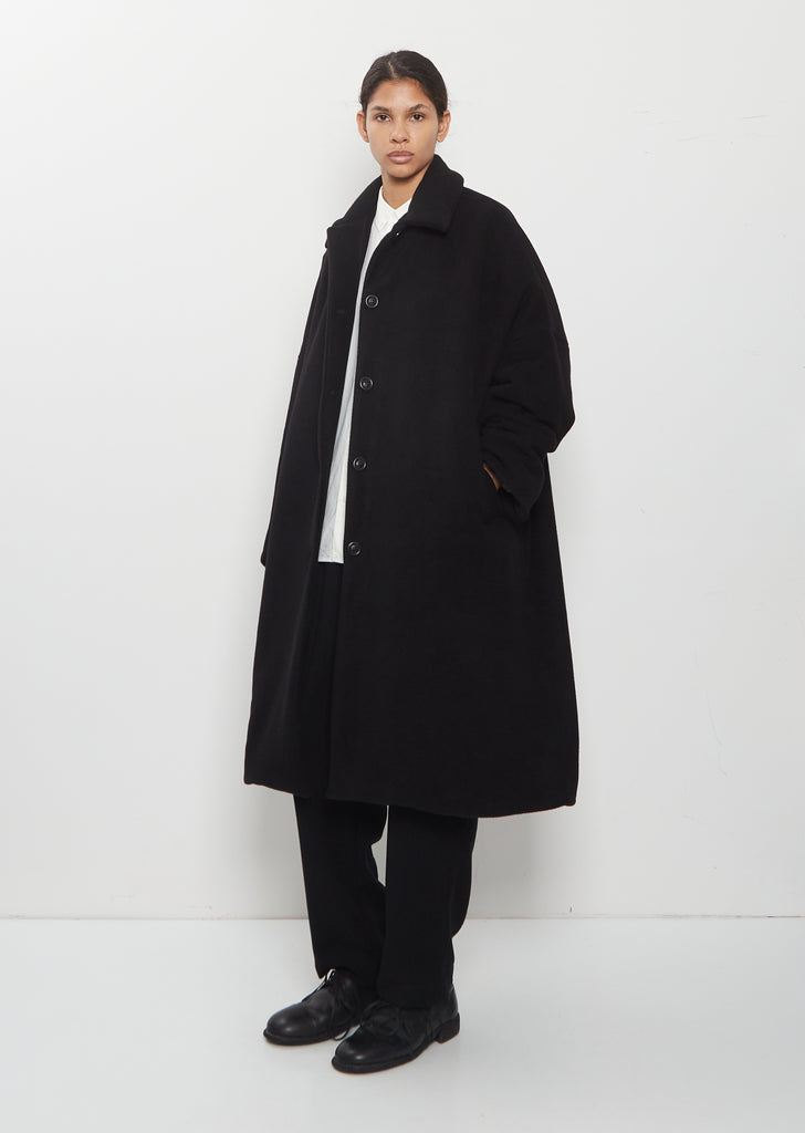 Big Blobby Cashmere Coat — Black