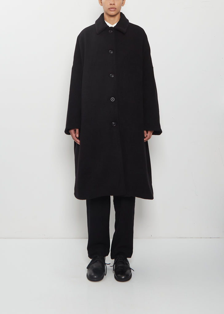 Big Blobby Cashmere Coat — Black