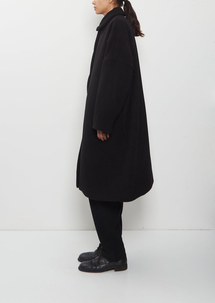 Big Blobby Cashmere Coat — Black