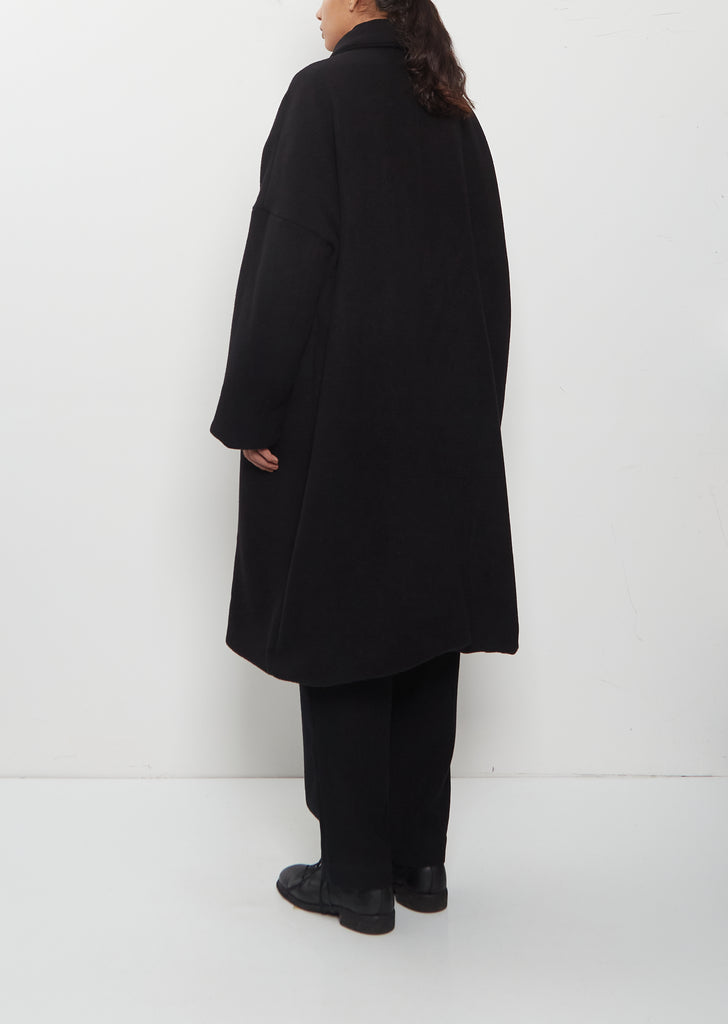 Big Blobby Cashmere Coat — Black