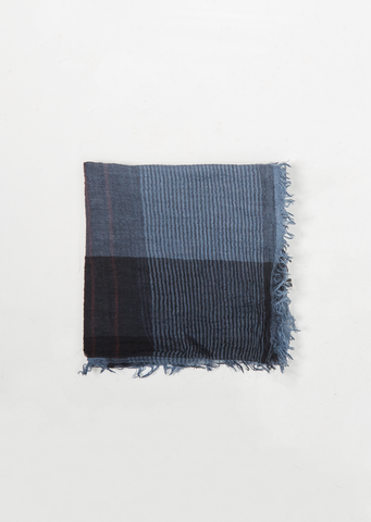 Cashmere Silk Yarn Dyed Check Scarf