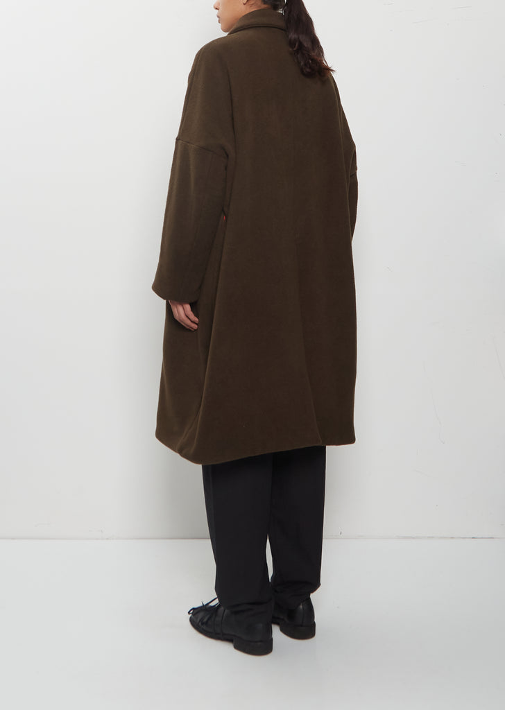 Big Blobby Cashmere Coat — Khaki