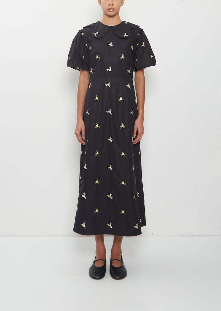 Puff Sleeve Petal Collar Dress