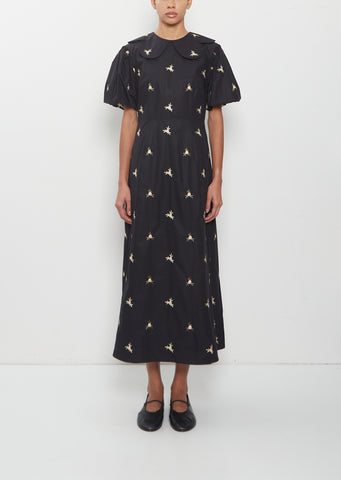 Puff Sleeve Petal Collar Dress