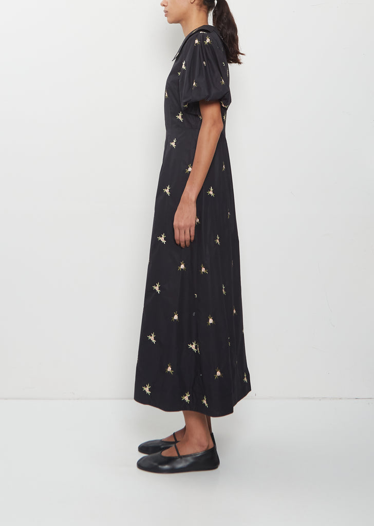 Puff Sleeve Petal Collar Dress