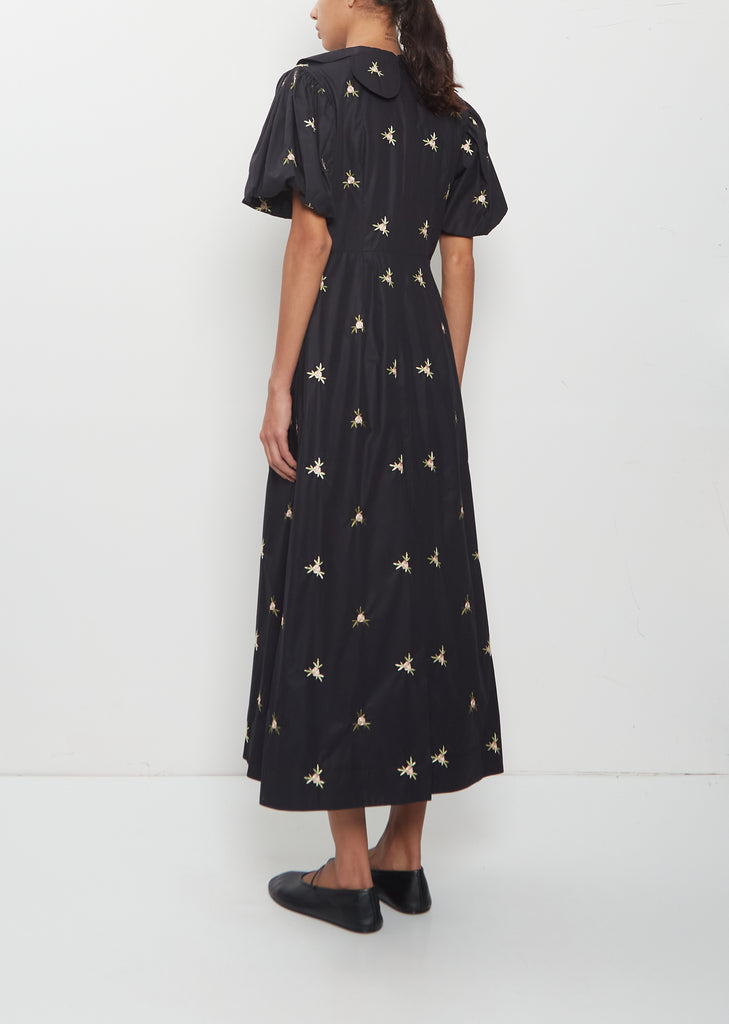Puff Sleeve Petal Collar Dress