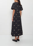 Puff Sleeve Petal Collar Dress