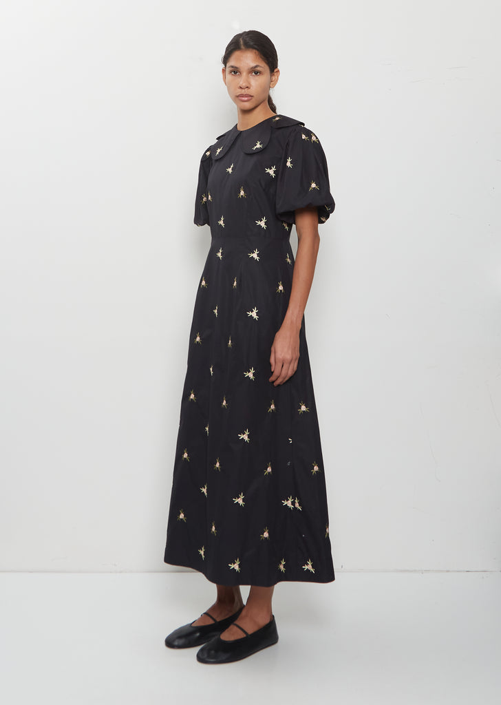Puff Sleeve Petal Collar Dress