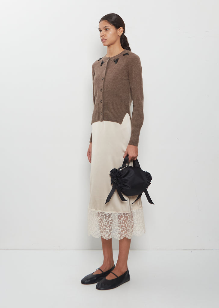 Double Ribbon Rosette Bag, Mini — Black
