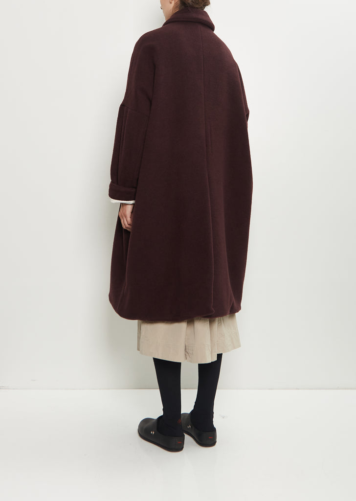 Big Blobby Cashmere Coat — Prune