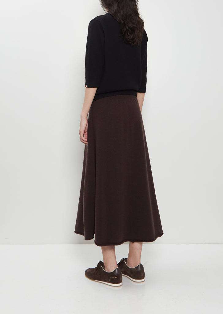n°388 Ease Stretch Cashmere Skirt — Dark Brown