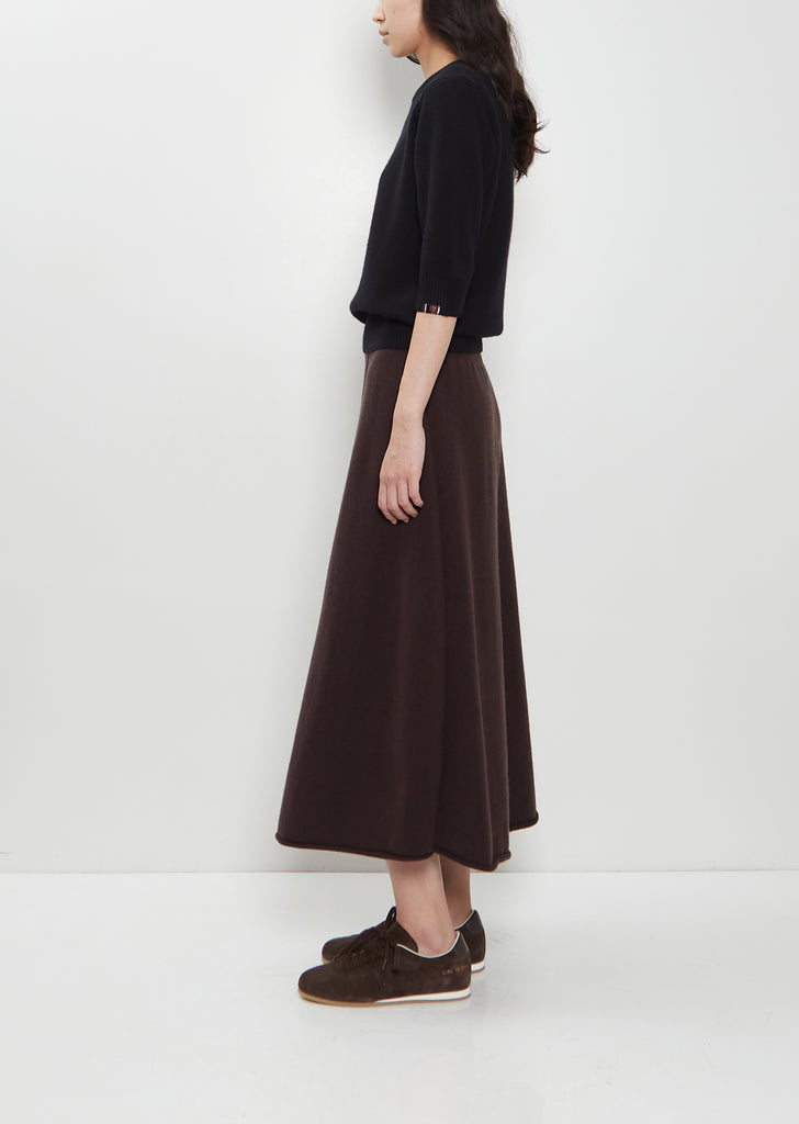 n°388 Ease Stretch Cashmere Skirt — Dark Brown