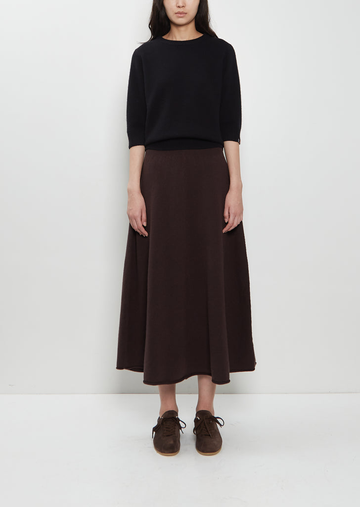 n°388 Ease Stretch Cashmere Skirt — Dark Brown