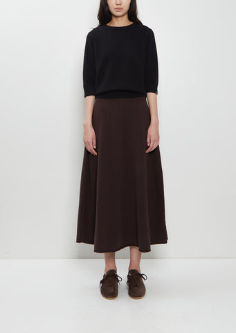n°388 Ease Stretch Cashmere Skirt — Dark Brown
