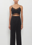 Lace Trim Negligee Bralette — Black