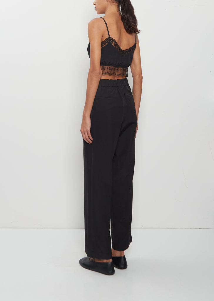 Lace Trim Negligee Bralette — Black