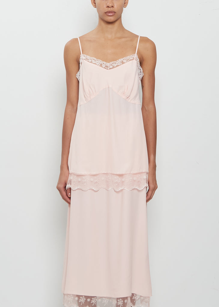 Lace Trim Negligee Cami — Soft Pink