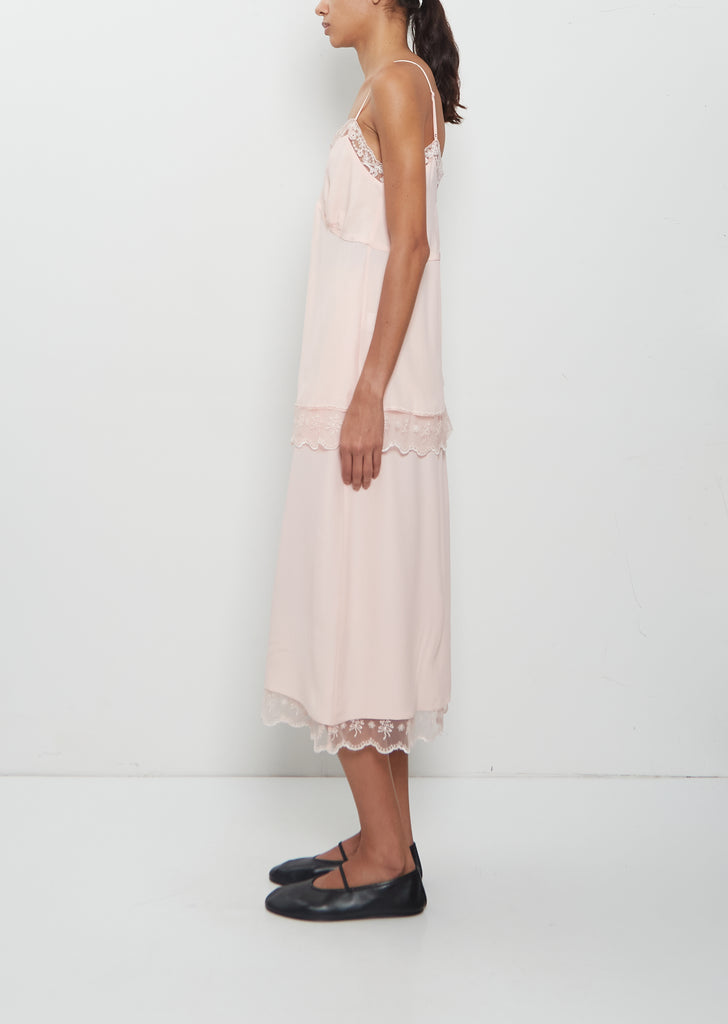 Lace Trim Negligee Cami — Soft Pink