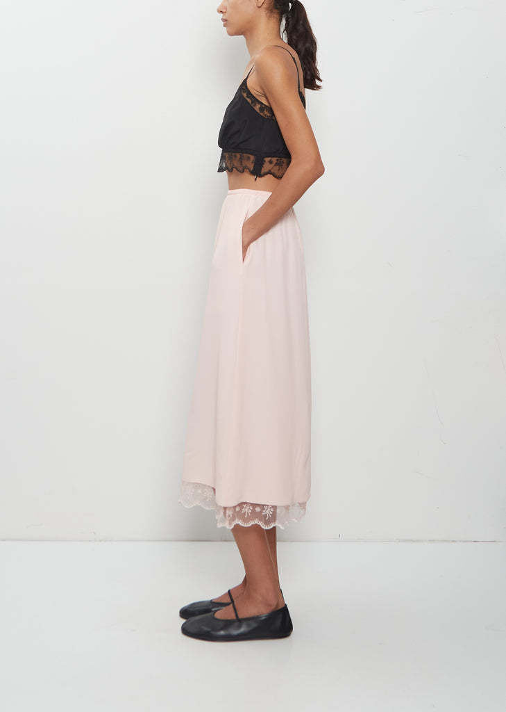 Lace Trim Negligee Skirt — Soft Pink