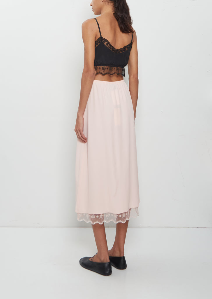 Lace Trim Negligee Skirt — Soft Pink