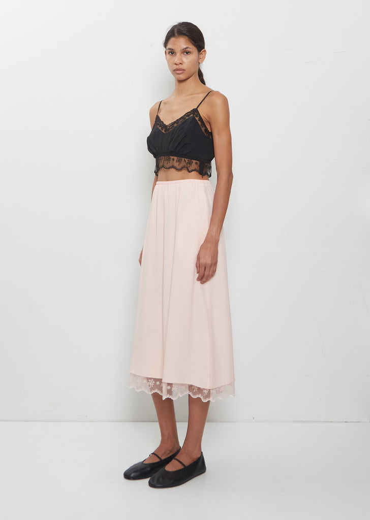 Lace Trim Negligee Skirt — Soft Pink