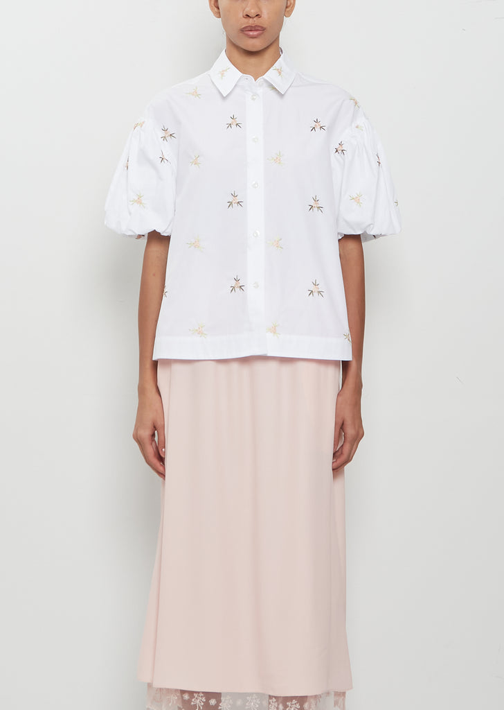 Rosebud Cropped Puff Sleeve Shirt