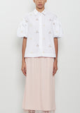 Rosebud Cropped Puff Sleeve Shirt