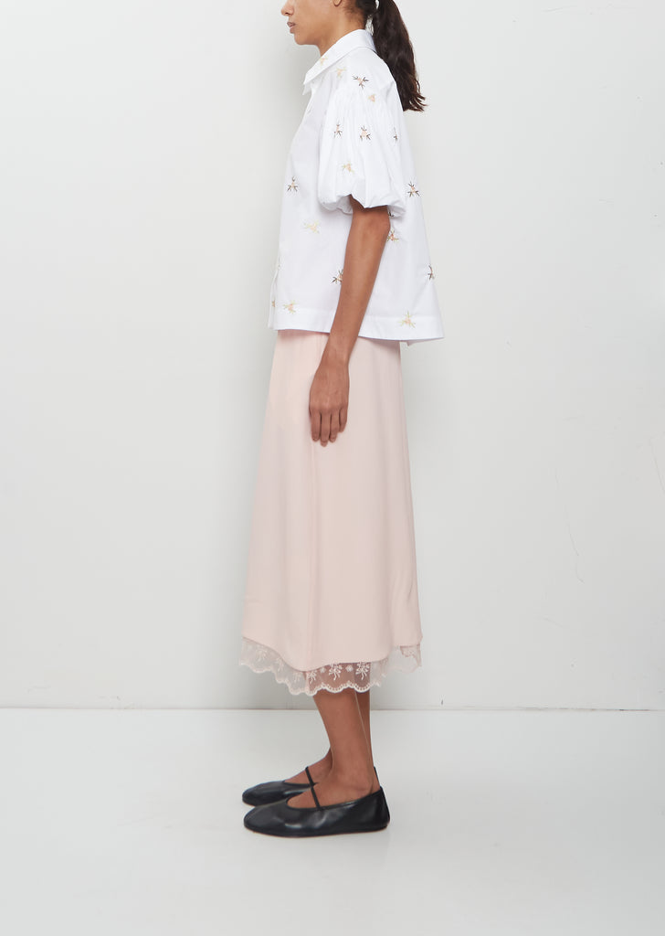 Rosebud Cropped Puff Sleeve Shirt