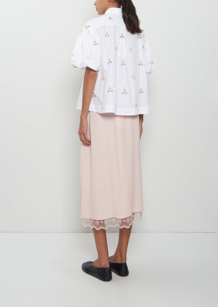 Rosebud Cropped Puff Sleeve Shirt