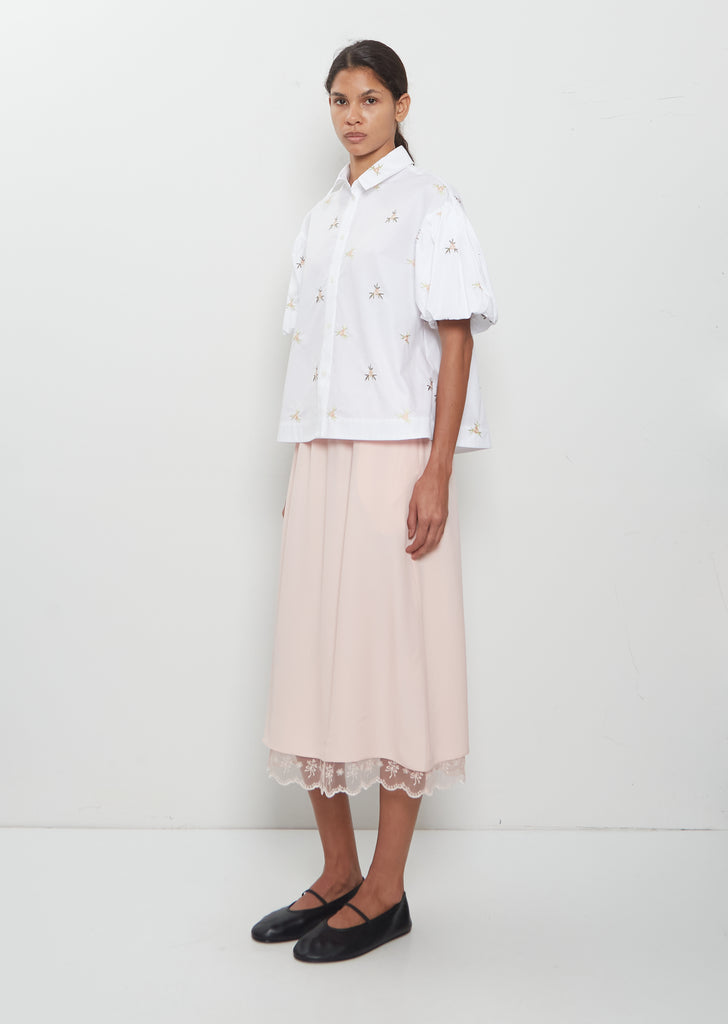 Rosebud Cropped Puff Sleeve Shirt