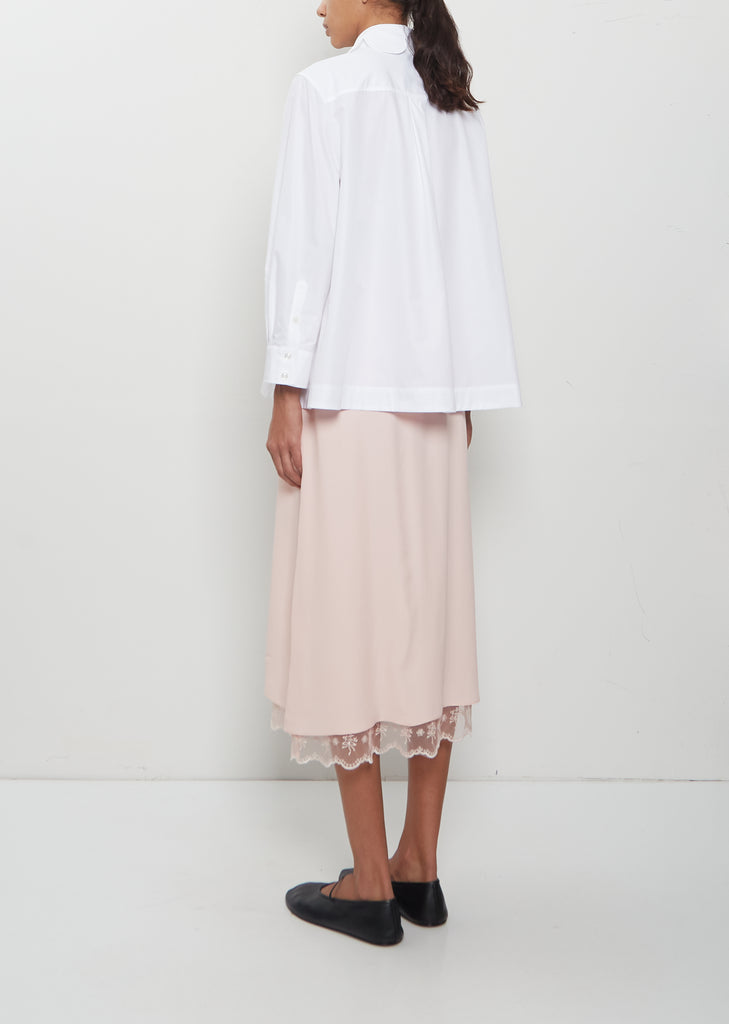 Cropped Petal Collar Masculine Shirt