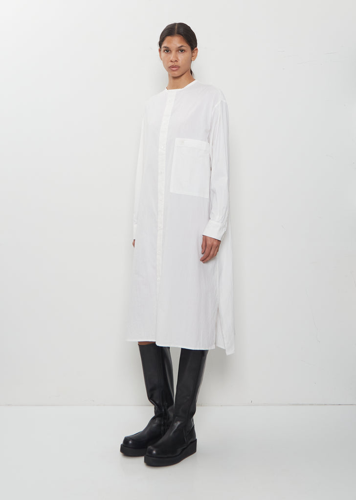 Piping Collar Cotton Dress