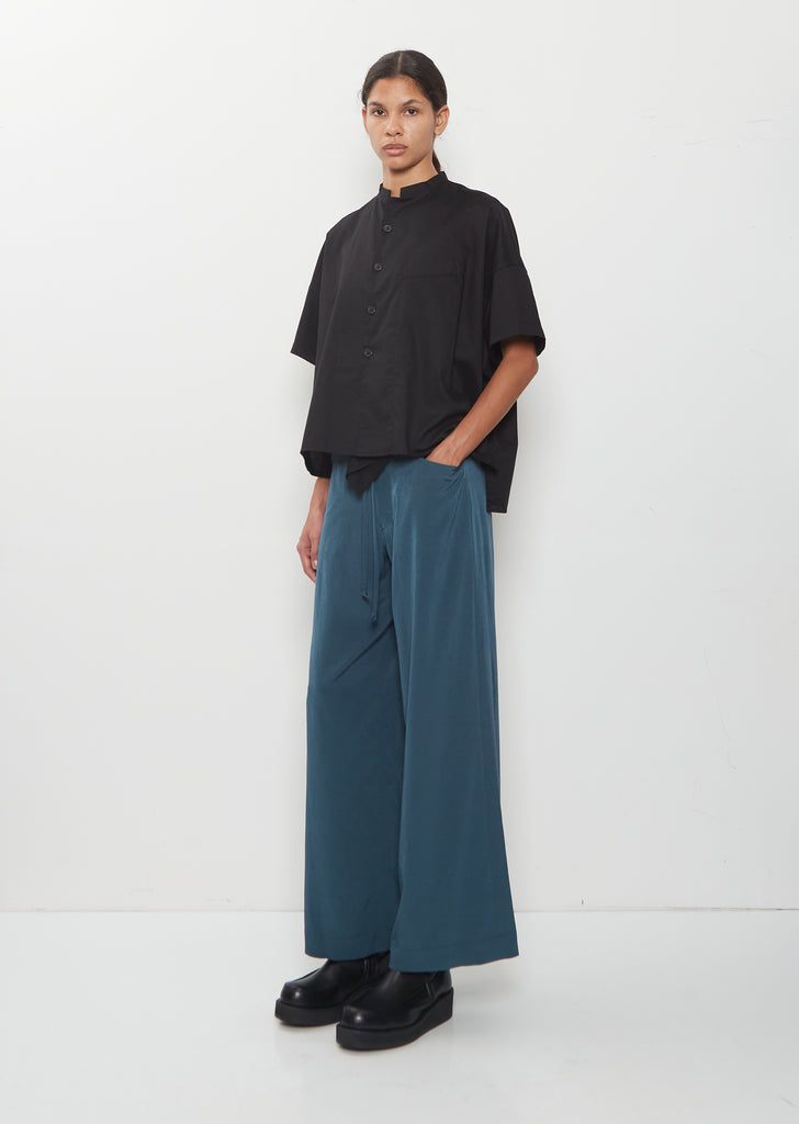 Drape Detail Box Shirt — Black