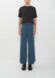 Crepe Wide Pants — Blue Green