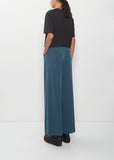 Crepe Wide Pants — Blue Green