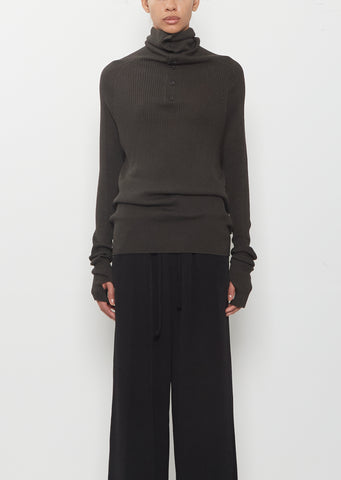 Loose Neck Thumbhole Sweater