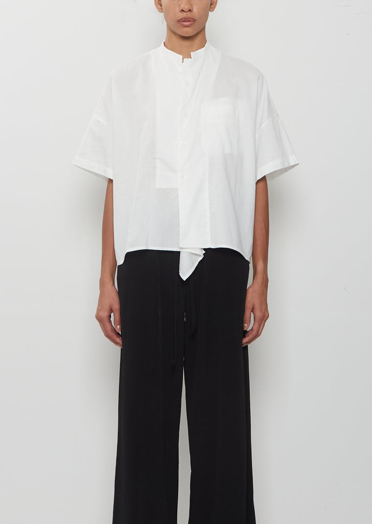 Drape Detail Box Shirt — White