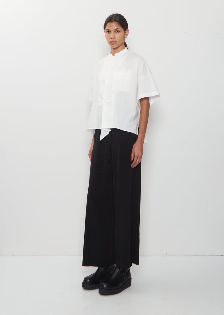 Drape Detail Box Shirt — White