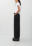 Crepe Wide Pants — Black
