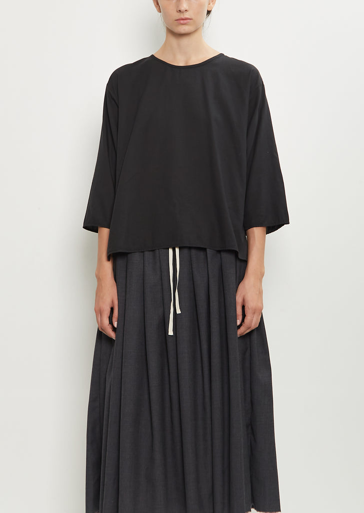 Mucra Cotton Flannel Blouse — Black