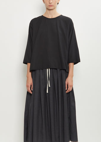 Mucra Cotton Flannel Blouse — Black