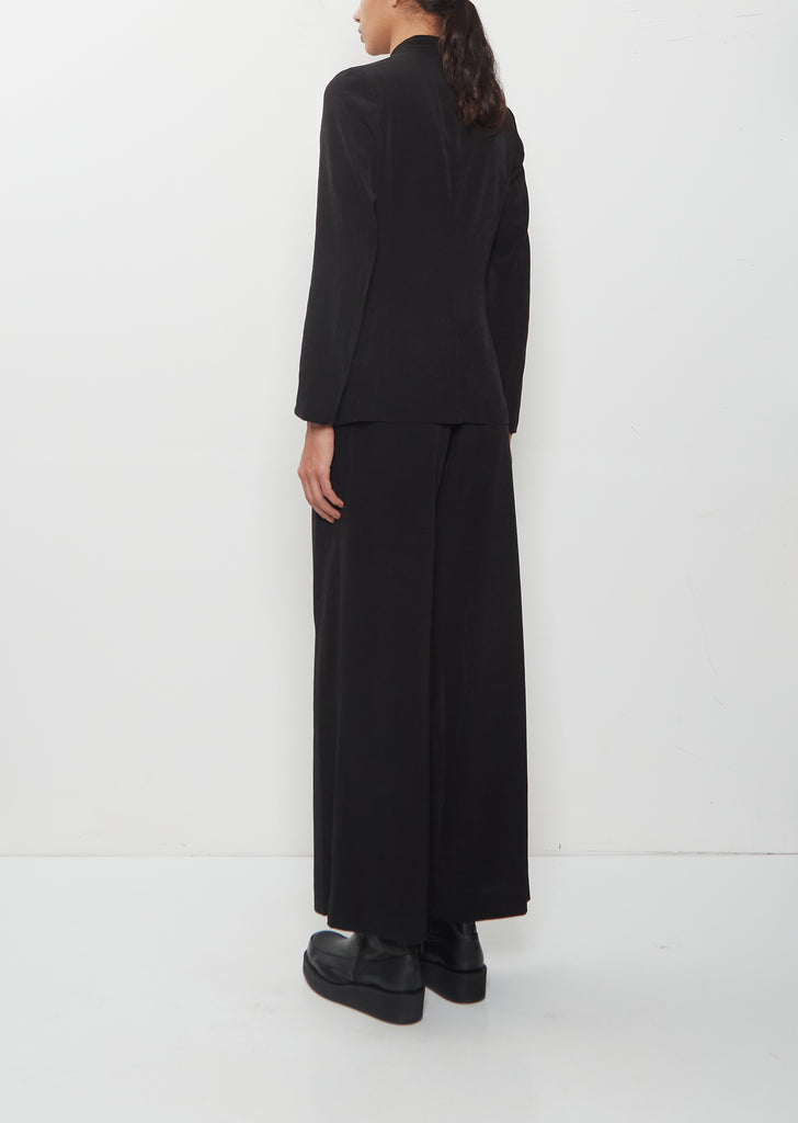 Crepe Stand Collar Jacket — Black