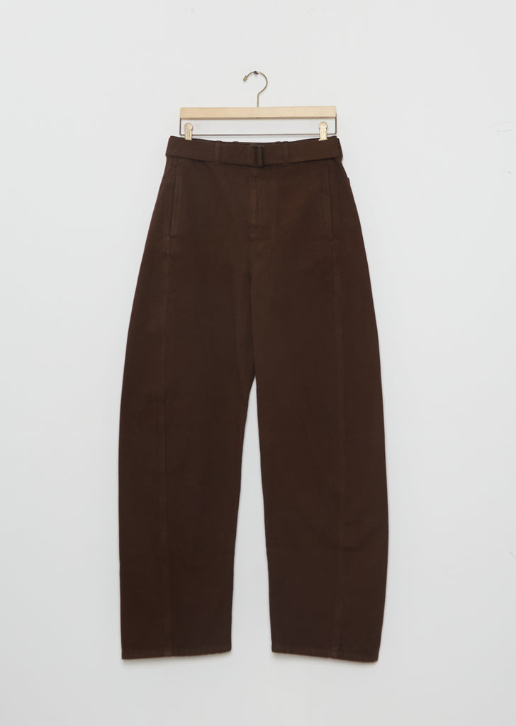 Twisted Belted Pants — Dark Brown