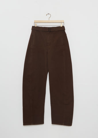 Twisted Belted Pants — Dark Brown