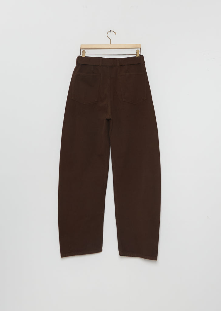 Twisted Belted Pants — Dark Brown
