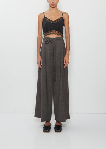 Cropped Wide Leg Slash Trousers