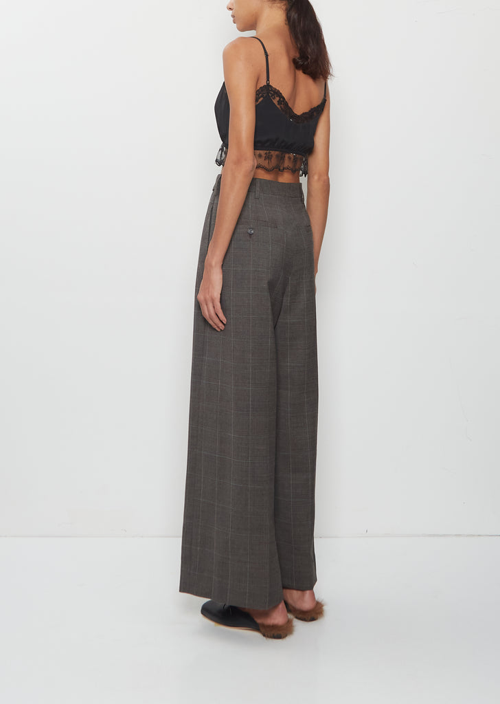 Cropped Wide Leg Slash Trousers