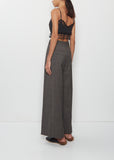 Cropped Wide Leg Slash Trousers